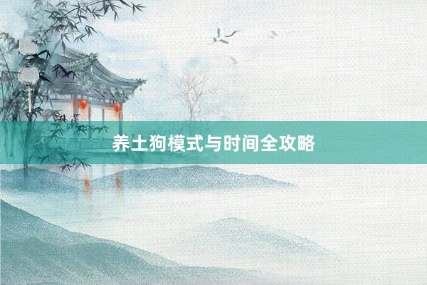 养土狗模式与时间全攻略